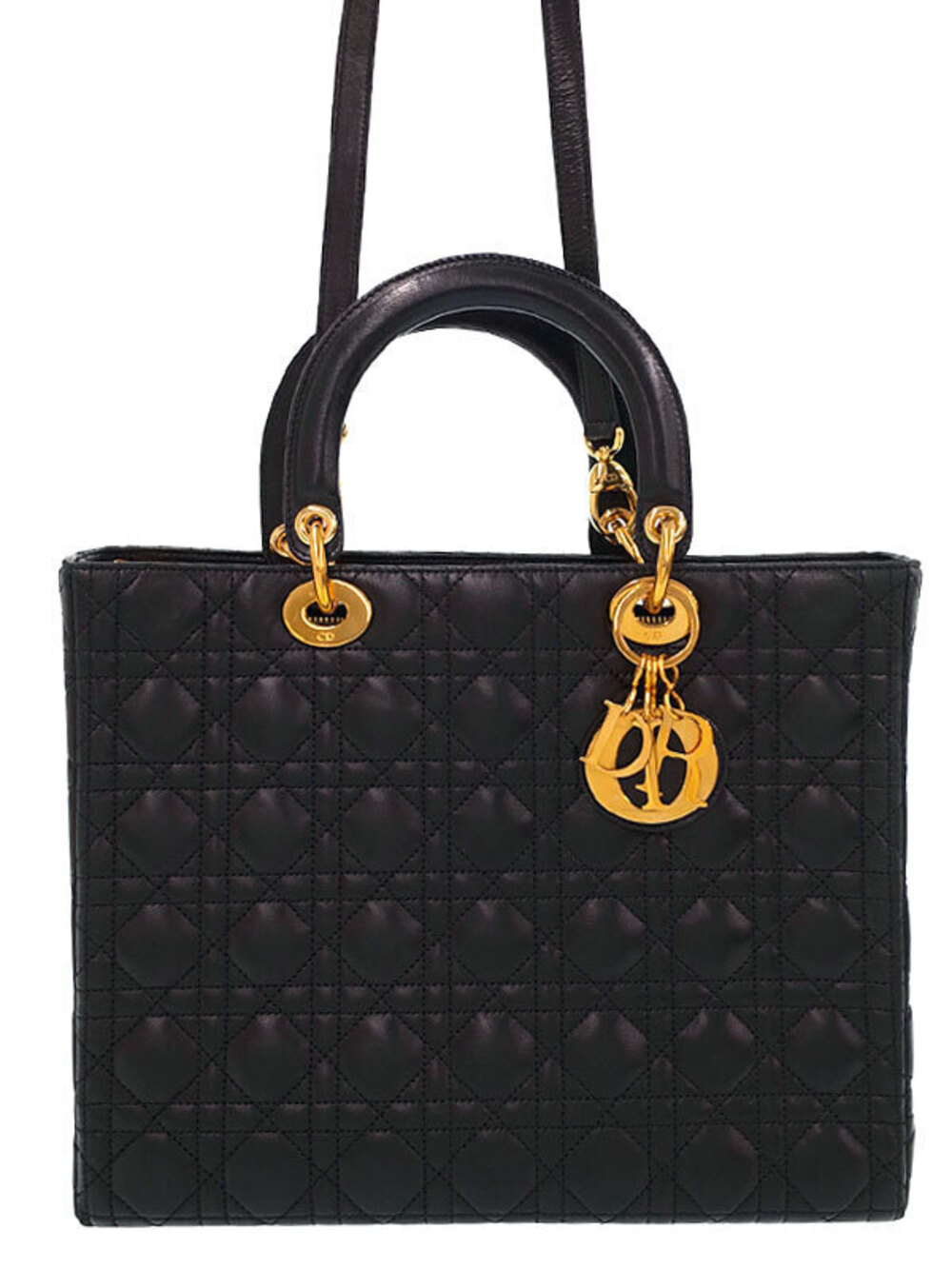 Christian Dior Cannage Lady Dior bag black lambskin